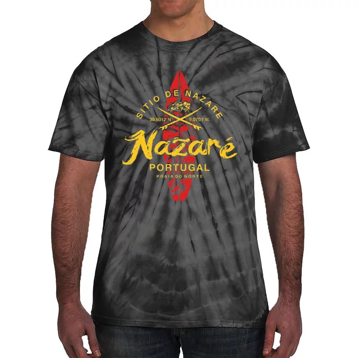 Nazare Portugal Vintage Surfing Tie-Dye T-Shirt