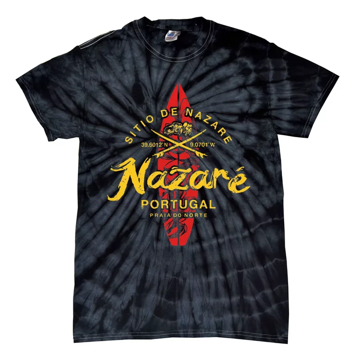 Nazare Portugal Vintage Surfing Tie-Dye T-Shirt