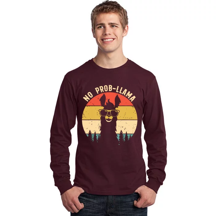 NO PROBLLAMA Vintage Llama Alpaca Tall Long Sleeve T-Shirt