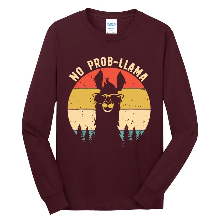 NO PROBLLAMA Vintage Llama Alpaca Tall Long Sleeve T-Shirt