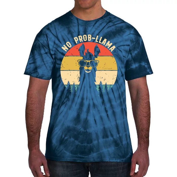 NO PROBLLAMA Vintage Llama Alpaca Tie-Dye T-Shirt