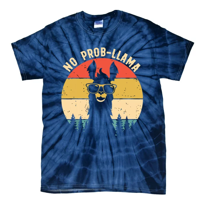 NO PROBLLAMA Vintage Llama Alpaca Tie-Dye T-Shirt