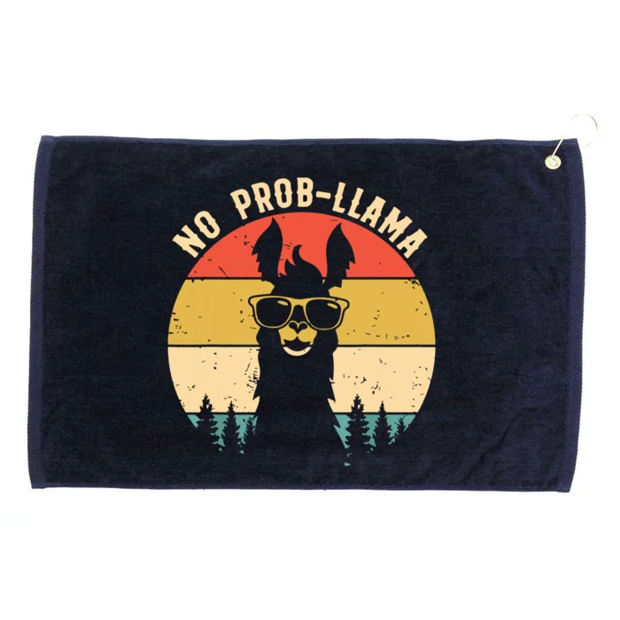 NO PROBLLAMA Vintage Llama Alpaca Grommeted Golf Towel