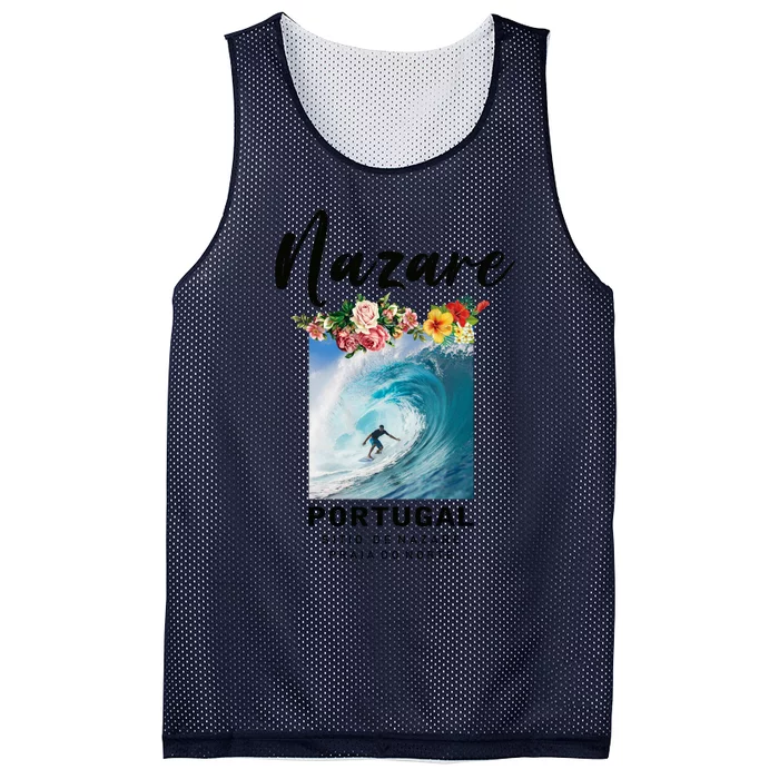 Nazare Portugal Vintage Surfing Cute Gift Mesh Reversible Basketball Jersey Tank