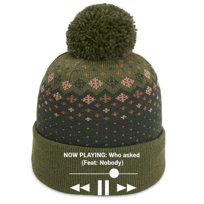 Now Playing Who Asked Feat Nobody Dank Meme The Baniff Cuffed Pom Beanie