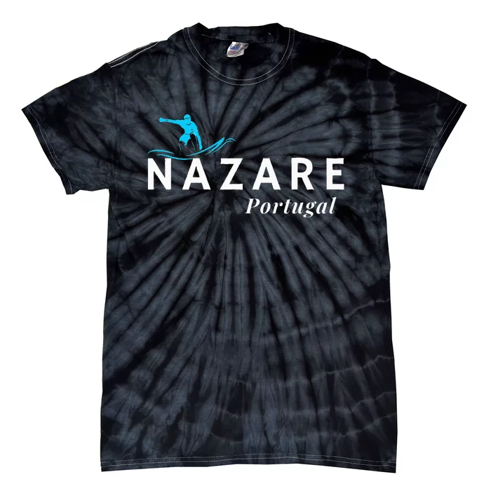 Nazare Portugal Wave Surf Surfing Surfer Tie-Dye T-Shirt