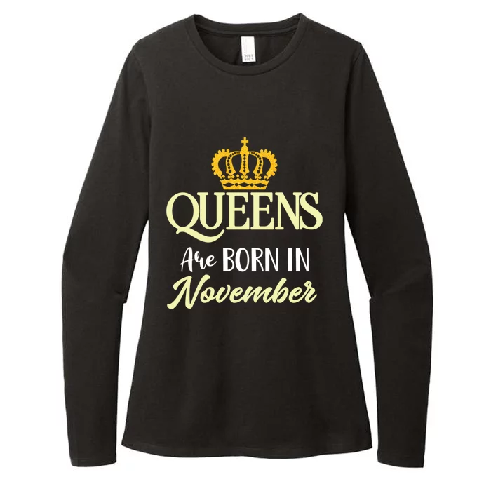 November Queen Crown Birthday Sagittarius Scorpio Astrology Gift Womens CVC Long Sleeve Shirt