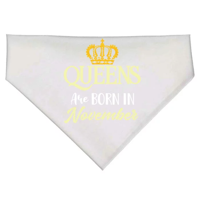 November Queen Crown Birthday Sagittarius Scorpio Astrology Gift USA-Made Doggie Bandana