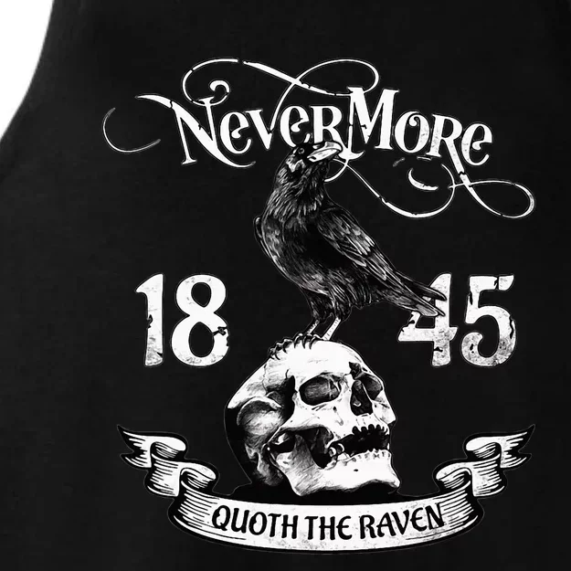 N.E.V.E.R.M.O.R.E Quote The Raven Edgar Allan Poe Ladies Tri-Blend Wicking Tank