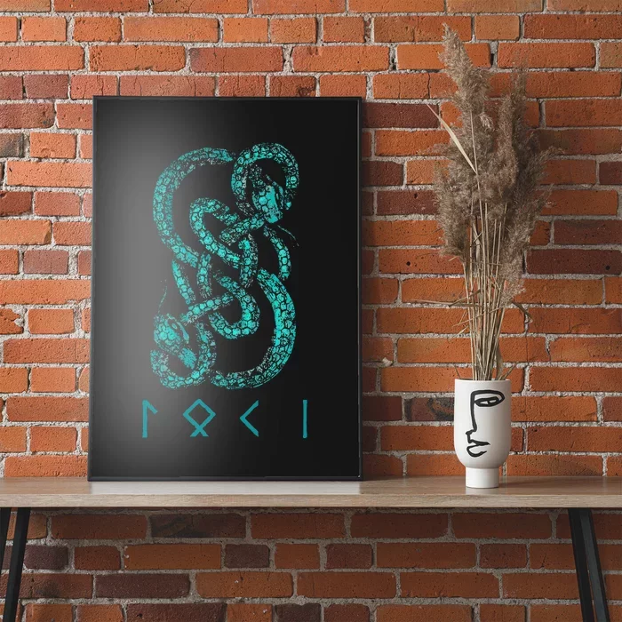 Norse Runes And Snake Nordic Norse Mythology Poster