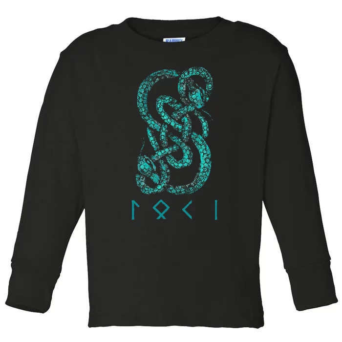 Norse Runes And Snake Nordic Norse Mythology Toddler Long Sleeve Shirt