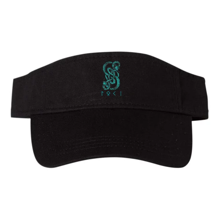 Norse Runes And Snake Nordic Norse Mythology Valucap Bio-Washed Visor