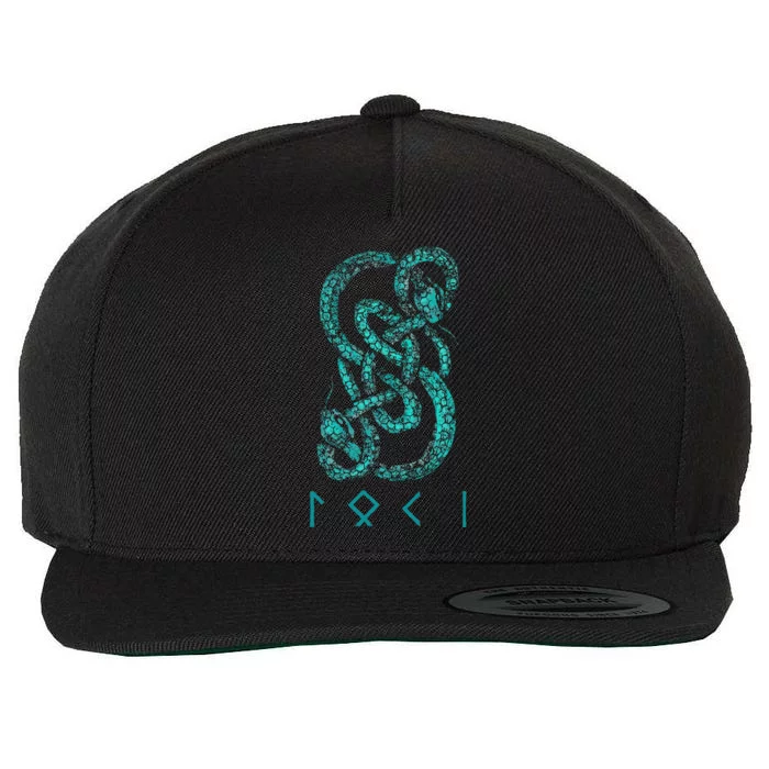 Norse Runes And Snake Nordic Norse Mythology Wool Snapback Cap