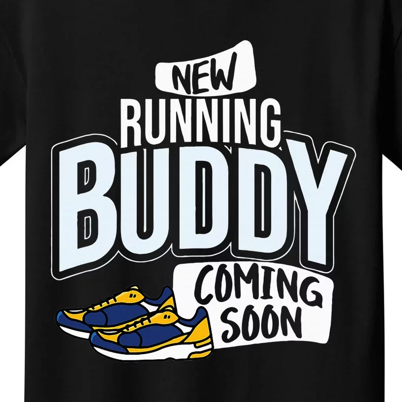 New Running Buddy Coming Soon Baby Kids T-Shirt