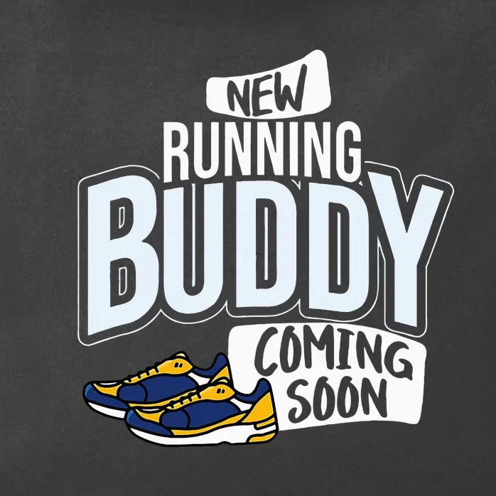 New Running Buddy Coming Soon Baby Zip Tote Bag