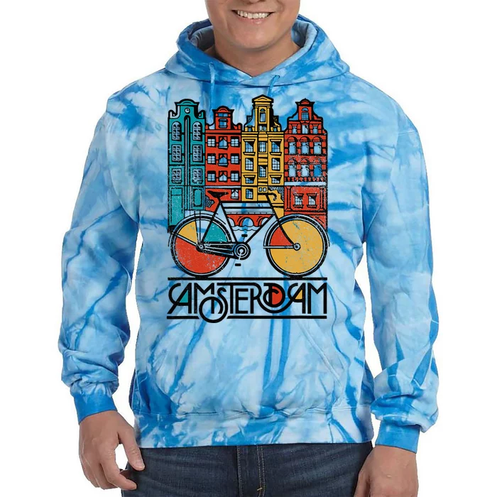 New Retro Bicycle Bike Amsterdam City Jersey Tie Dye Hoodie