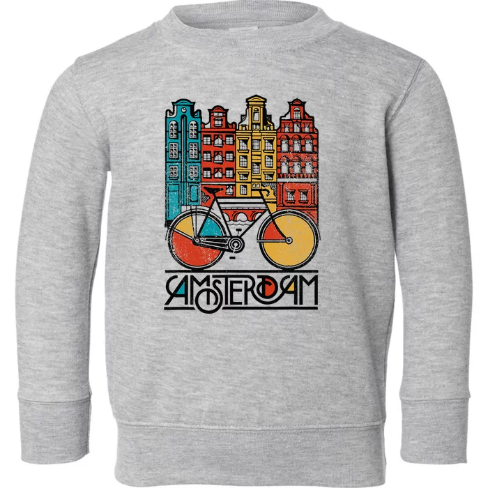 New Retro Bicycle Bike Amsterdam City Jersey Toddler Sweatshirt