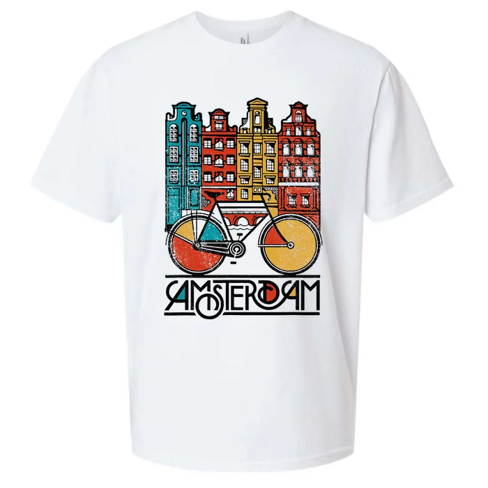 New Retro Bicycle Bike Amsterdam City Jersey Sueded Cloud Jersey T-Shirt