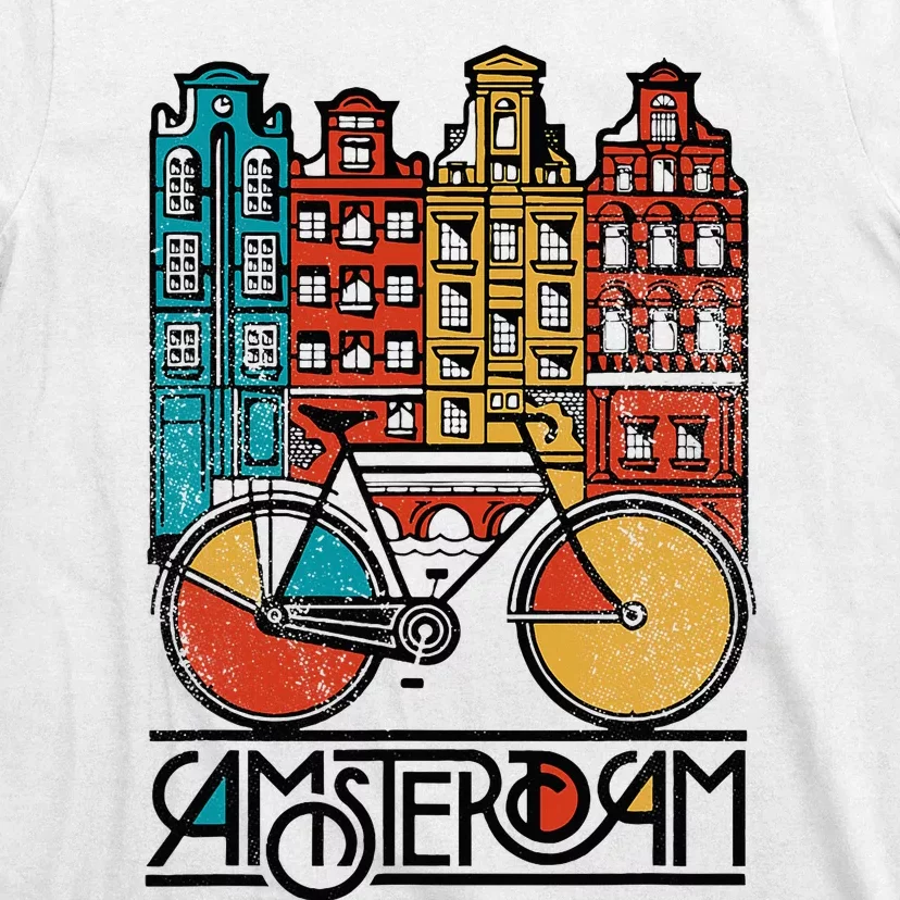 New Retro Bicycle Bike Amsterdam City Jersey T-Shirt