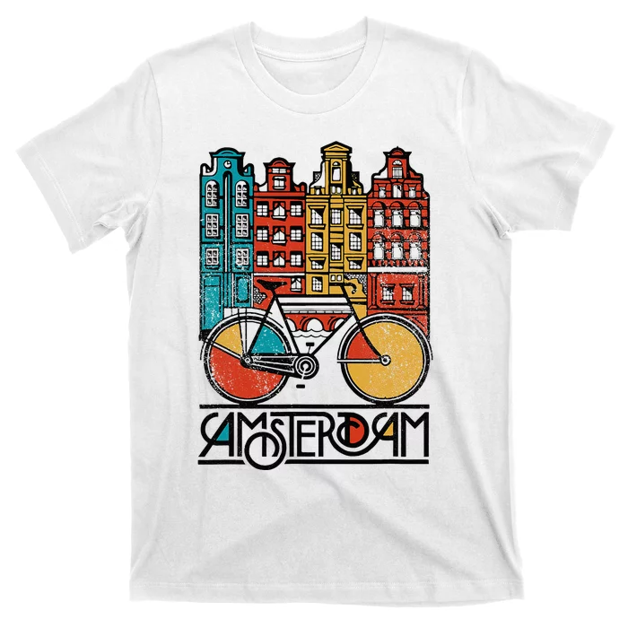 New Retro Bicycle Bike Amsterdam City Jersey T-Shirt