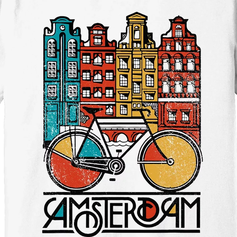 New Retro Bicycle Bike Amsterdam City Jersey Premium T-Shirt