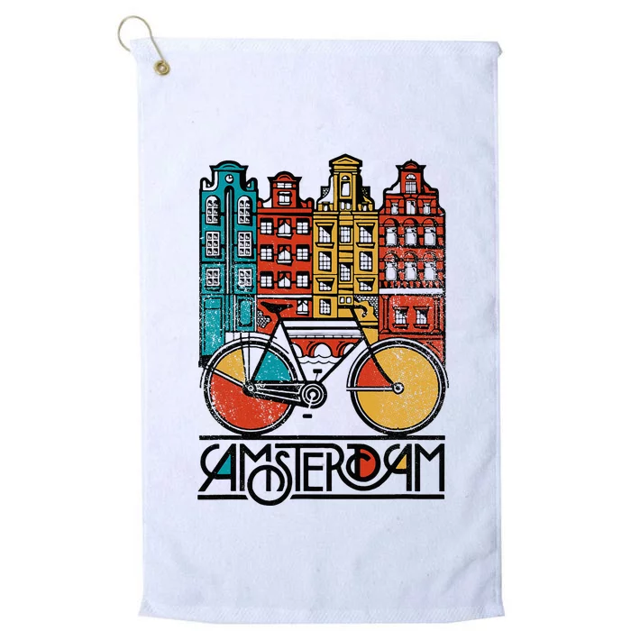 New Retro Bicycle Bike Amsterdam City Jersey Platinum Collection Golf Towel