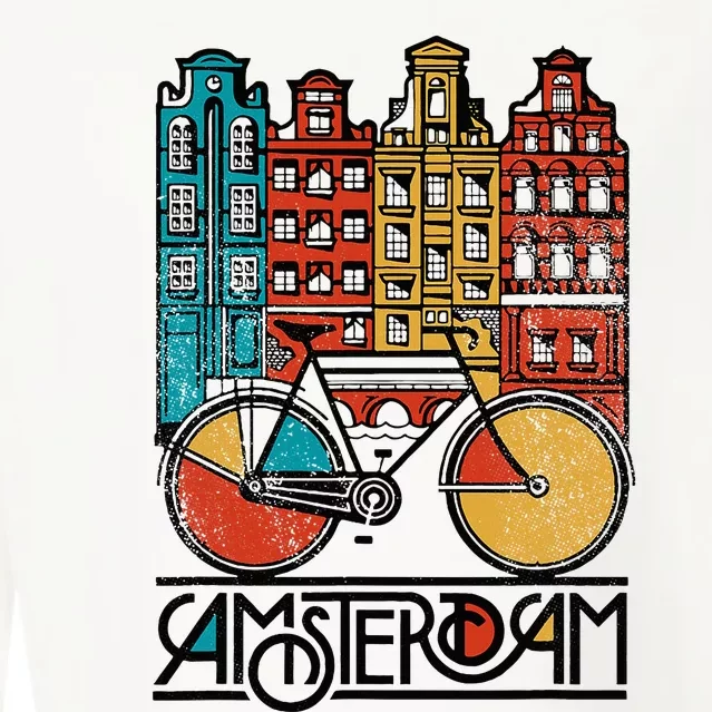 New Retro Bicycle Bike Amsterdam City Jersey Cropped Pullover Crew