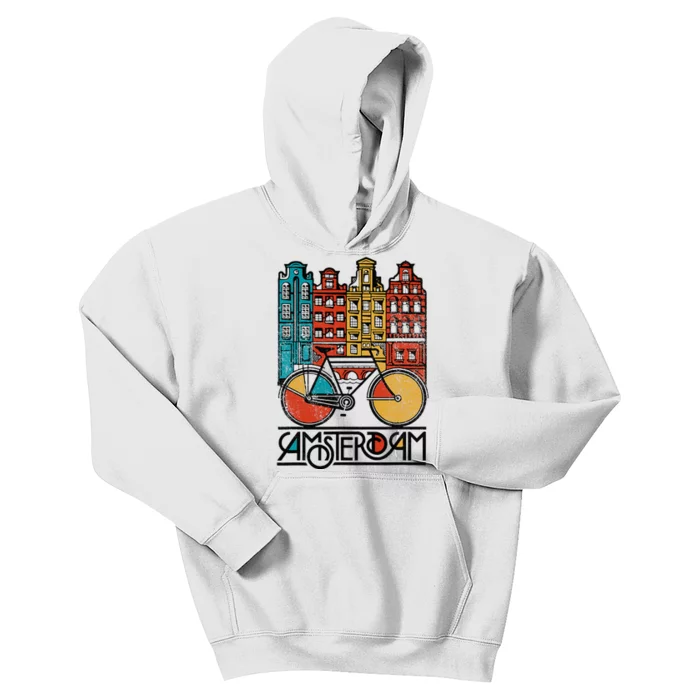 New Retro Bicycle Bike Amsterdam City Jersey Kids Hoodie