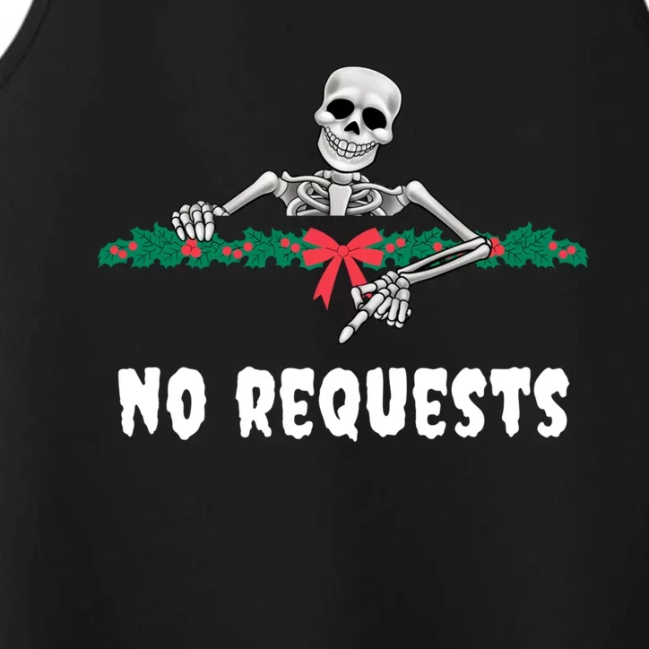 No Requests Dj Christmas Holiday Season Xmas Goth Skeleton Gift Performance Tank