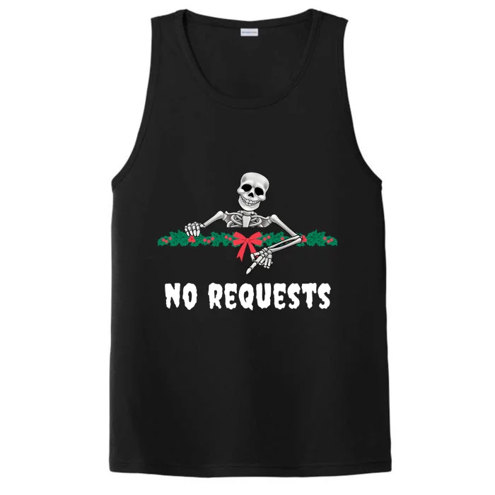 No Requests Dj Christmas Holiday Season Xmas Goth Skeleton Gift Performance Tank