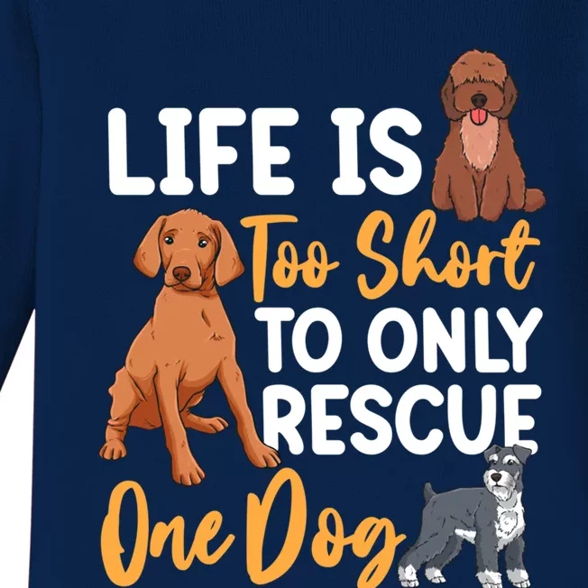 National Rescue Dog Day Animal Rights Dog Lovers Cool Gift Baby Long Sleeve Bodysuit