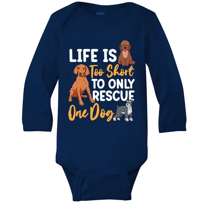 National Rescue Dog Day Animal Rights Dog Lovers Cool Gift Baby Long Sleeve Bodysuit