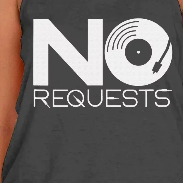 No Requests DJ Cool DJ Gear Music DJ Women's Knotted Racerback Tank