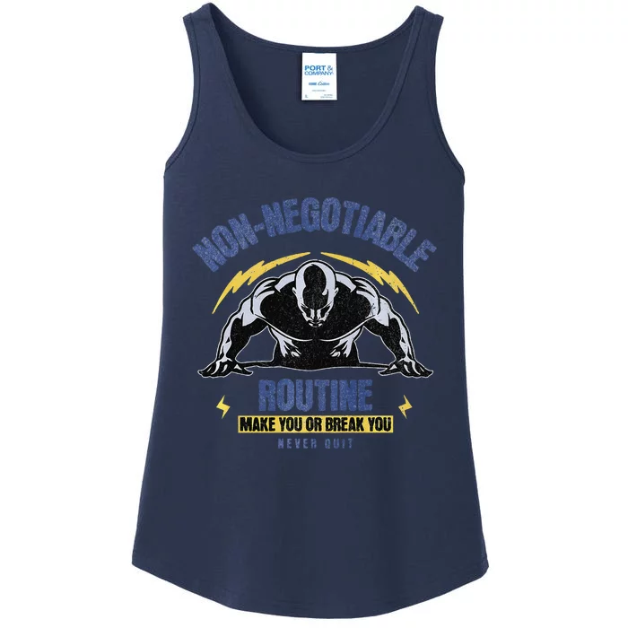 Nonnegotiable Routine Fitness Tees With Sayingsgym Tees Premium Ladies Essential Tank