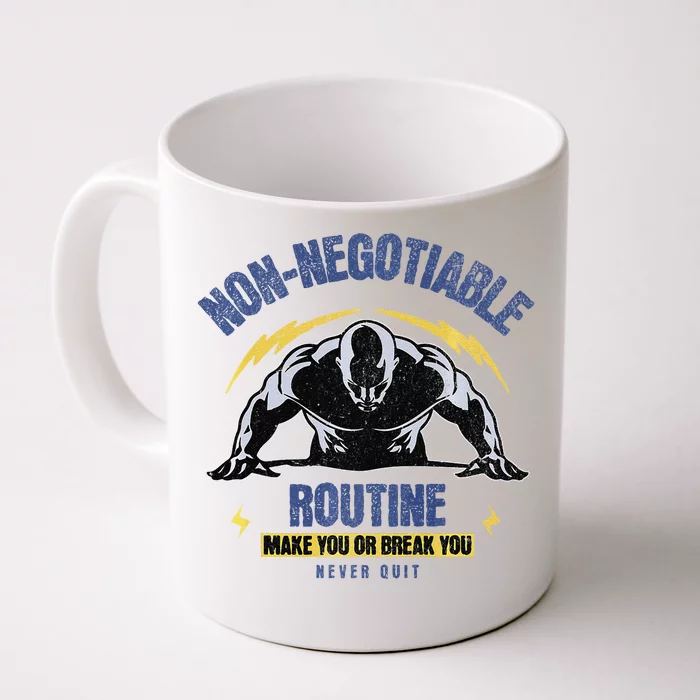 Nonnegotiable Routine Fitness Tees With Sayingsgym Tees Premium Front & Back Coffee Mug