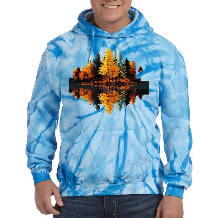 Nature Reflection Forest Trees Outdoor Wildlife Tie Dye Hoodie