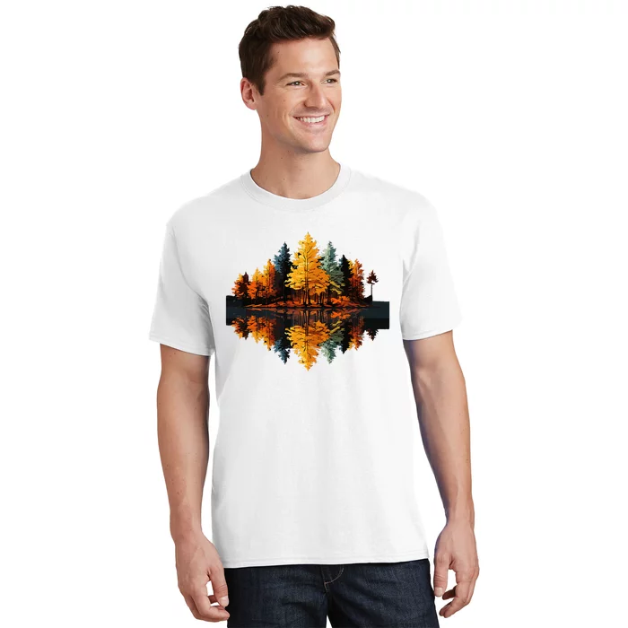 Nature Reflection Forest Trees Outdoor Wildlife T-Shirt