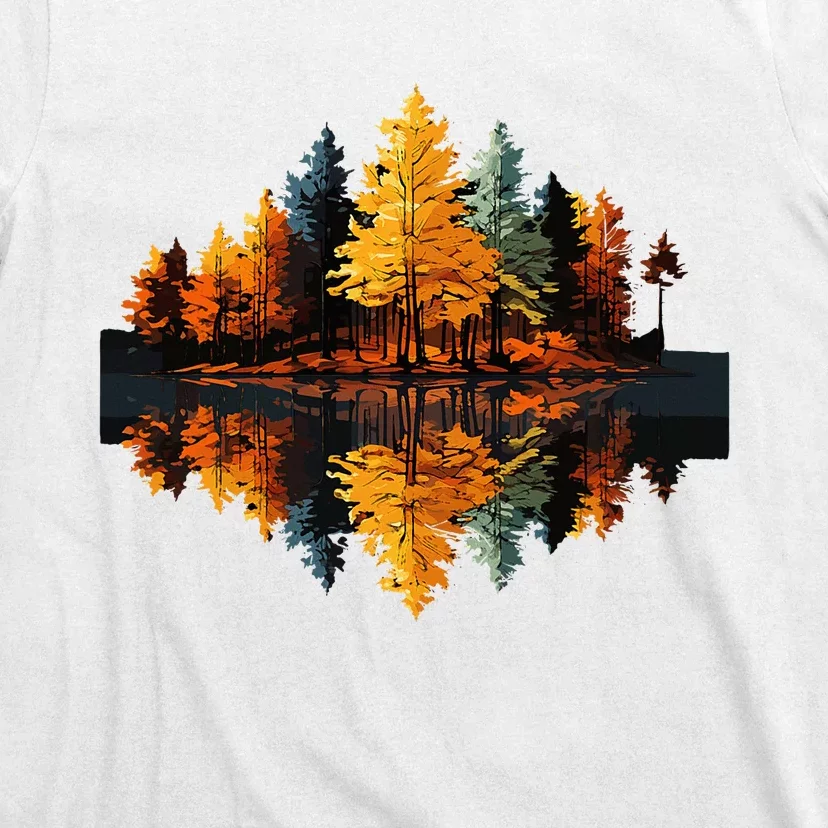 Nature Reflection Forest Trees Outdoor Wildlife T-Shirt