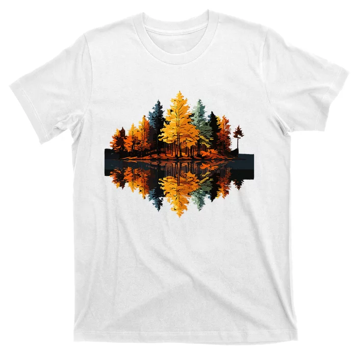 Nature Reflection Forest Trees Outdoor Wildlife T-Shirt