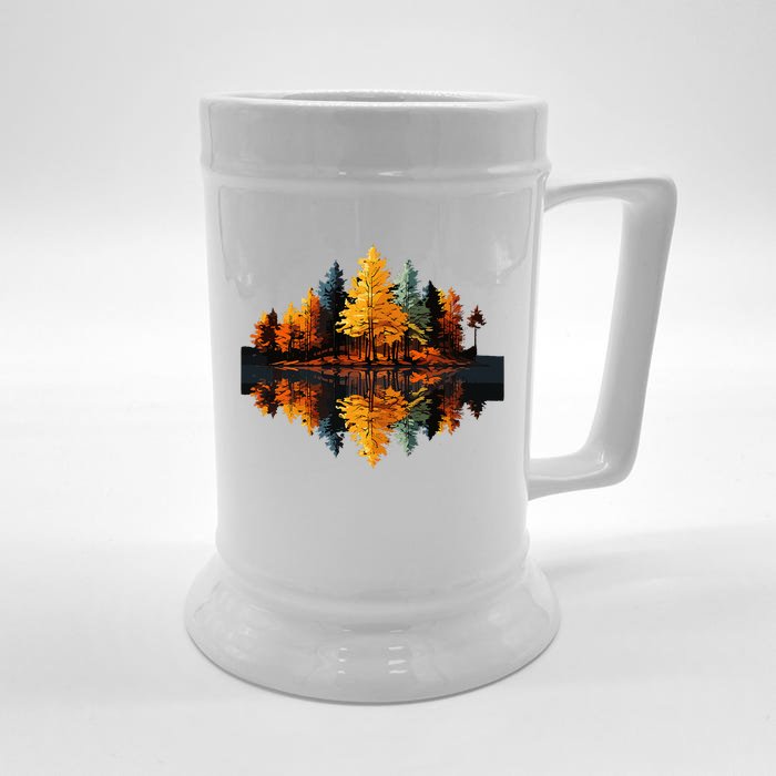 Nature Reflection Forest Trees Outdoor Wildlife Front & Back Beer Stein