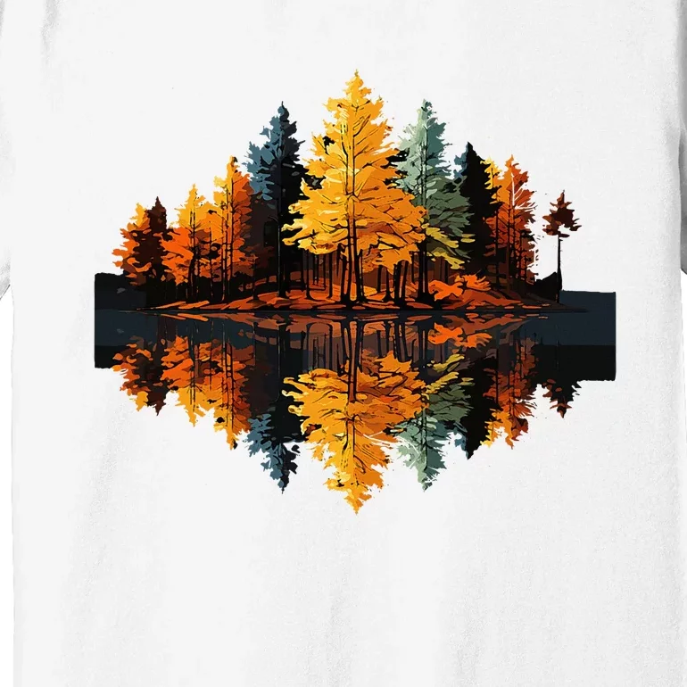 Nature Reflection Forest Trees Outdoor Wildlife Premium T-Shirt