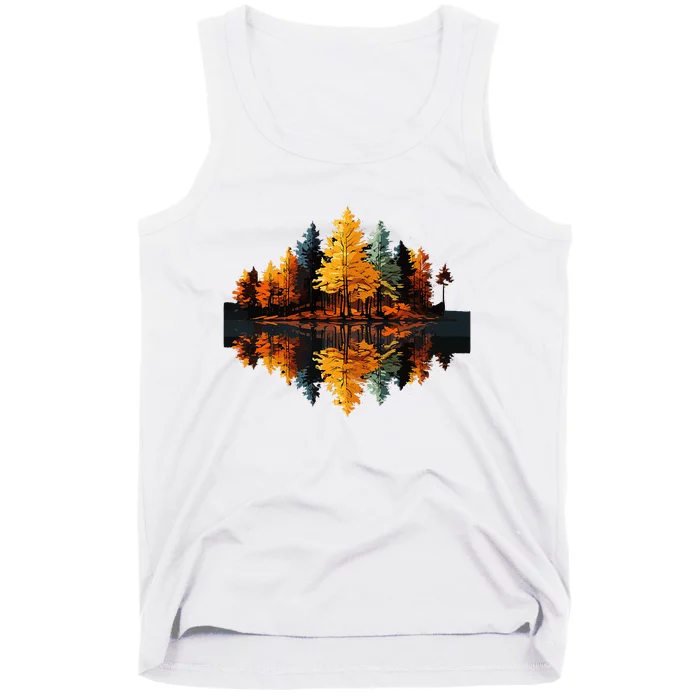 Nature Reflection Forest Trees Outdoor Wildlife Tank Top