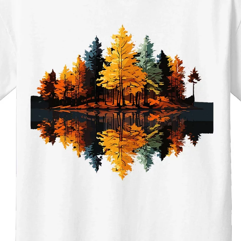 Nature Reflection Forest Trees Outdoor Wildlife Kids T-Shirt