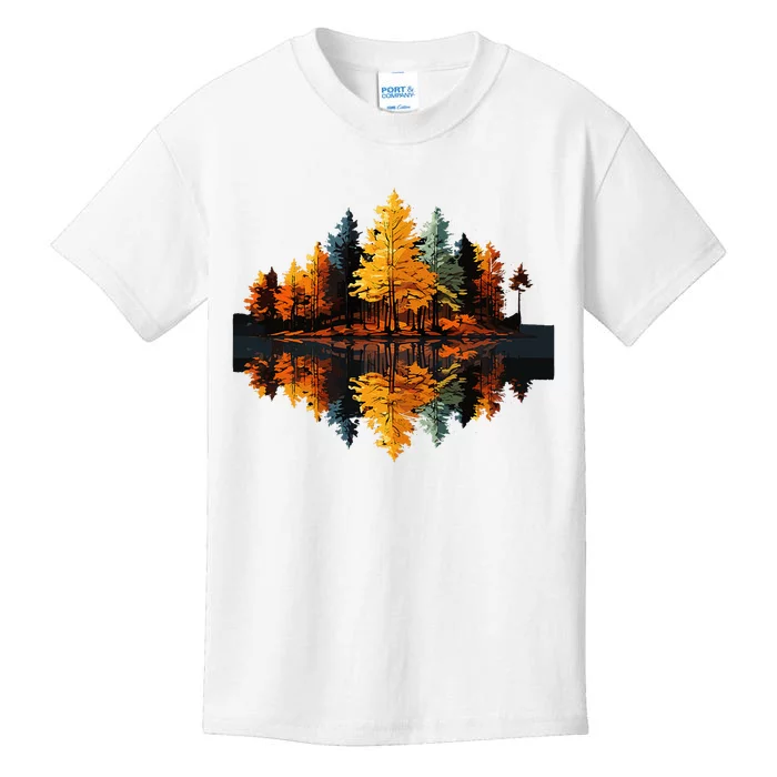 Nature Reflection Forest Trees Outdoor Wildlife Kids T-Shirt