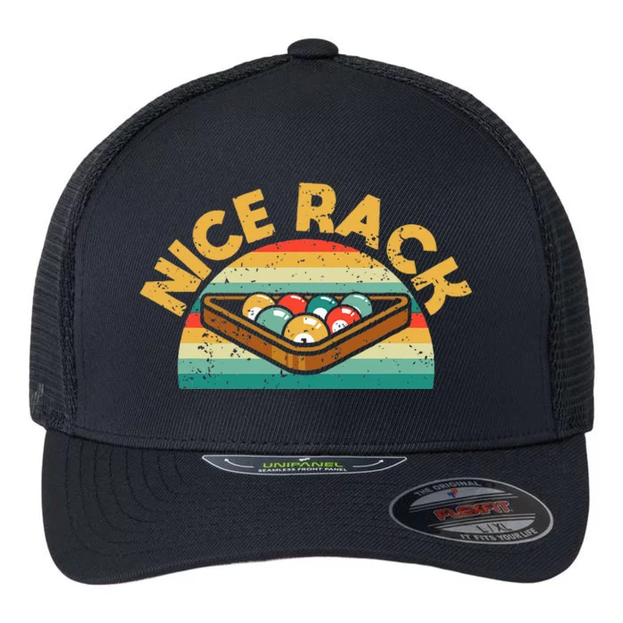 Nice Rack Funny Billiards Player Vintage Pool Balls Billiard Flexfit Unipanel Trucker Cap