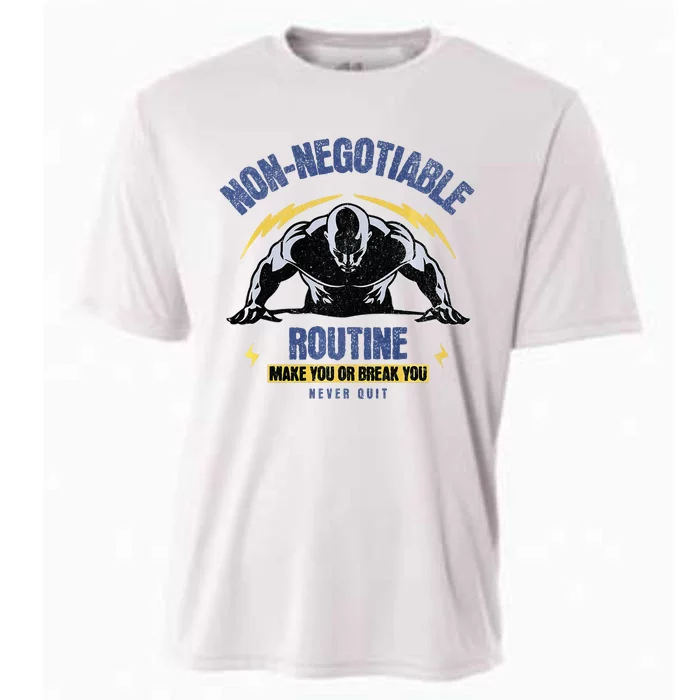 Nonnegotiable Routine Fitness With Sayings Gym Tees Cooling Performance Crew T-Shirt