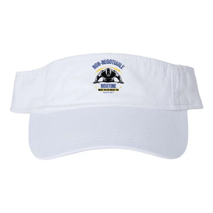 Nonnegotiable Routine Fitness With Sayings Gym Tees Valucap Bio-Washed Visor