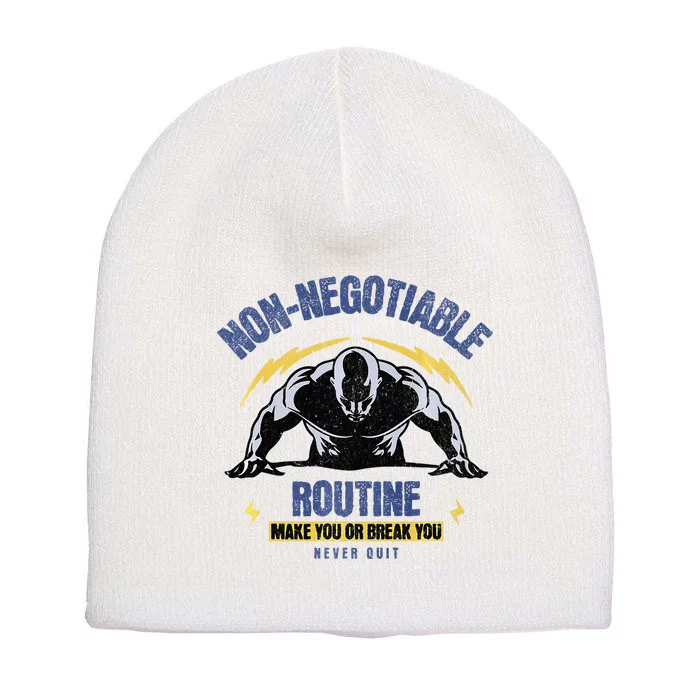 Nonnegotiable Routine Fitness With Sayings Gym Tees Short Acrylic Beanie