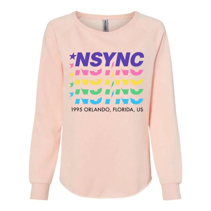 N.S.Y.N.C Retro Falling Wavy Logo Womens California Wash Sweatshirt