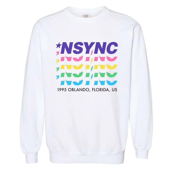 N.S.Y.N.C Retro Falling Wavy Logo Garment-Dyed Sweatshirt